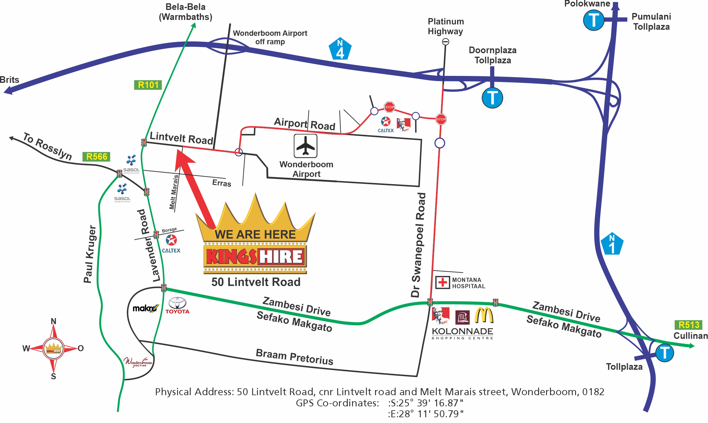 Kings hire map