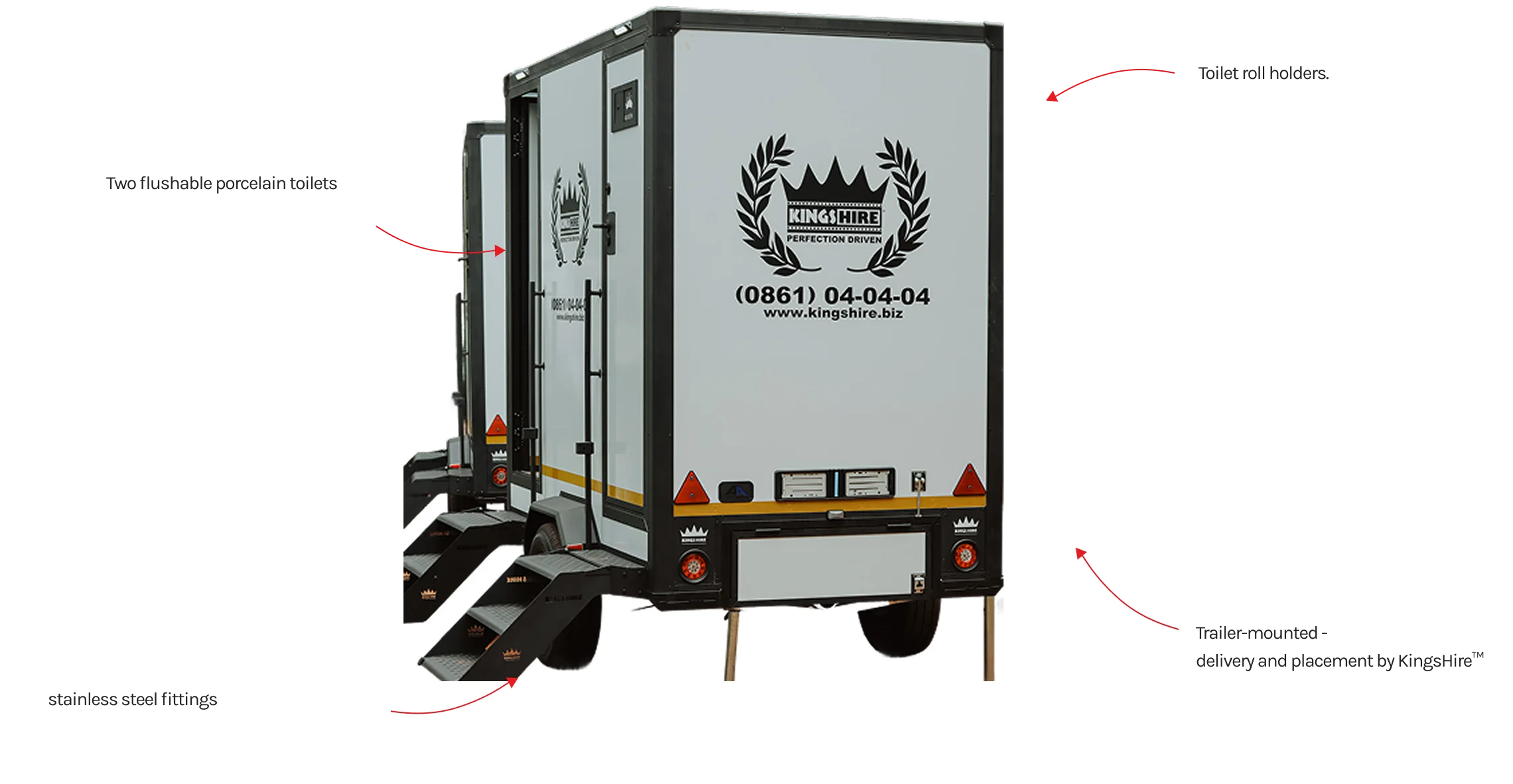 Kings Hire - Technical Specifications - Black Tie Toilet Trailer