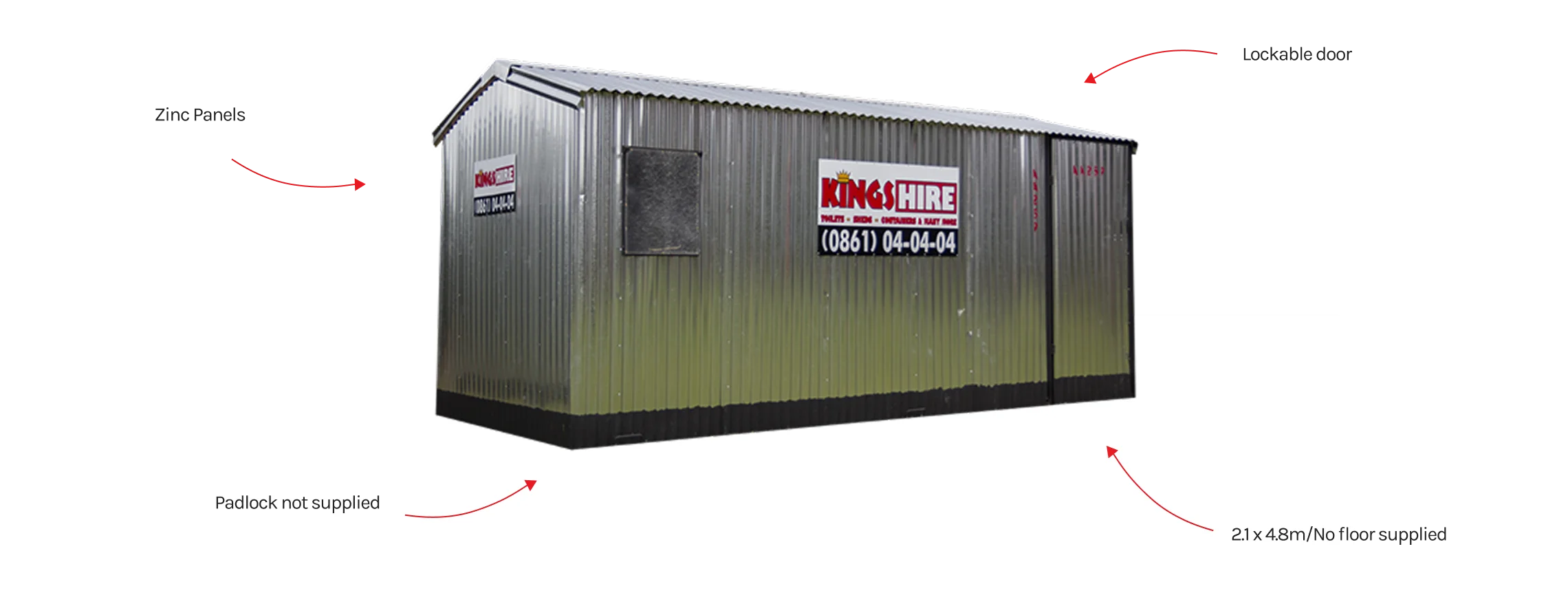 Kings Hire - Technical Specifications - Large Shed